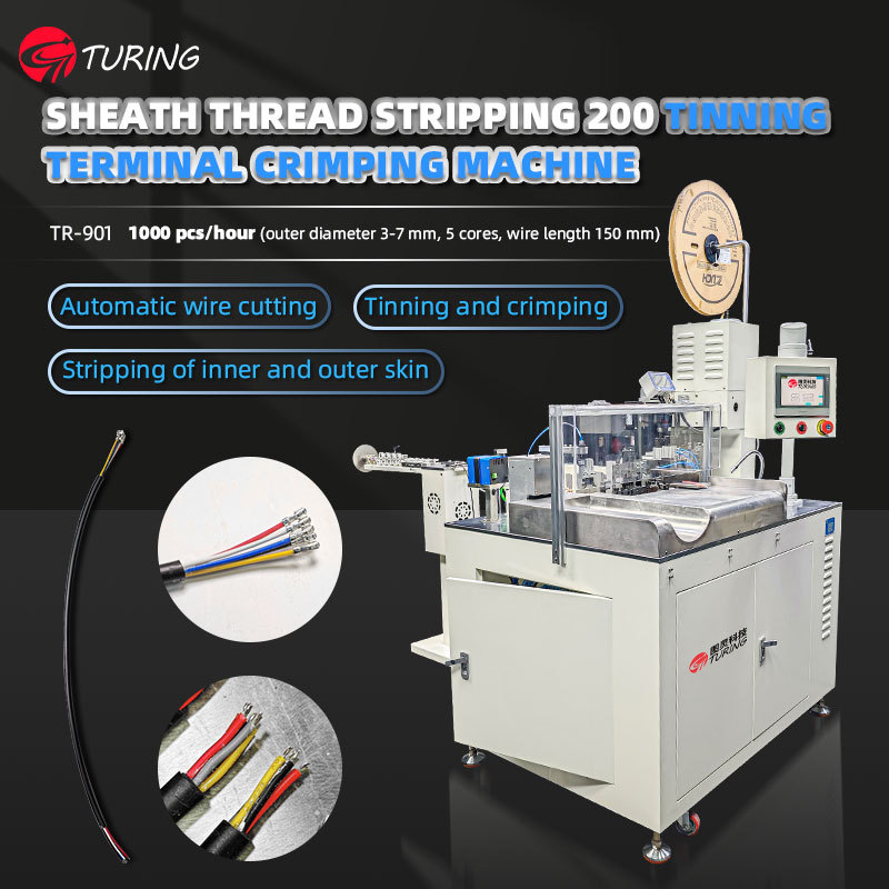 Tinning Threads TR-901 Sheath Thread Stripping 200 Tinning Terminal Crimping Machine ...