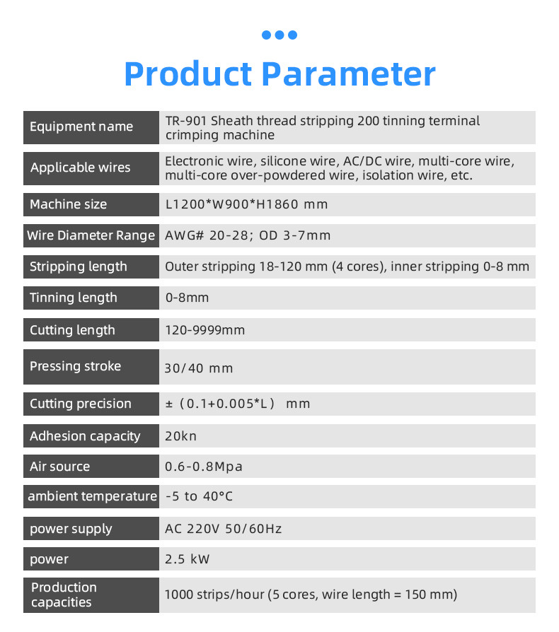  TR-901 Sheath Thread Stripping 200 Tinning Terminal Crimping Machine 