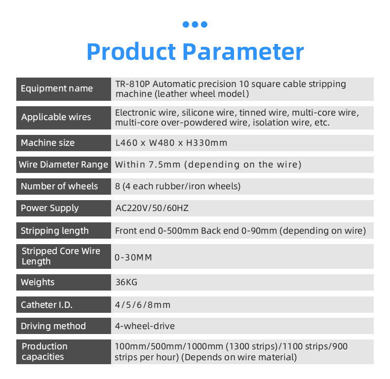 TR-810P fully automatic precision 10 square wire stripping machine (pull wheel type)