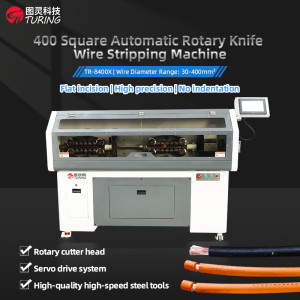 TR-8400X fully automatic 400 square mm rotary knife wire stripping machine