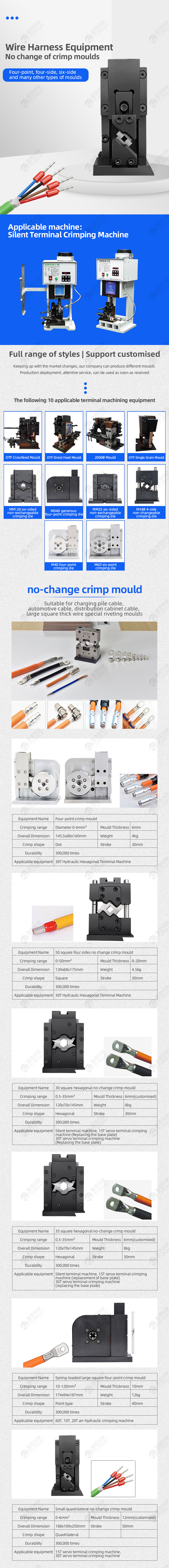 Wire Harness Equipment No change of crimp moulds