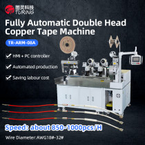 TR-ARM-08A Fully Automatic Double Head Copper Tape Machine (Wire crimped to thermal cut-off resistor and terminated and sleeved at both ends)
