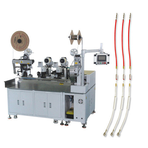 TR-ARM-08A Fully Automatic Double Head Copper Tape Machine (Wire crimped to thermal cut-off resistor and terminated and sleeved at both ends)