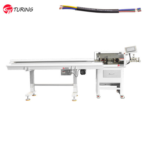 TR-8030HYJS Automatic 30 square 16mm round  sheathed wire inner and outer jacket  stripping machine with take-up stand