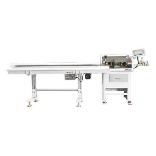 TR-8030HYJS Automatic 30 square 16mm round  sheathed wire inner and outer jacket  stripping machine with take-up stand