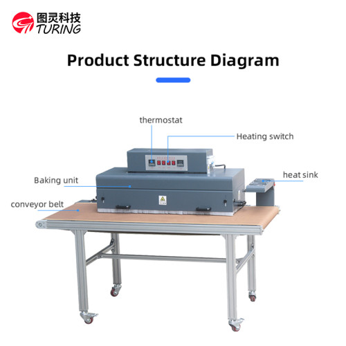 TR-1040PL Open Type Bake Heat Shrink Tube Machine Teflon mesh conveyor belt Far infrared heating Shrink Baking Machine