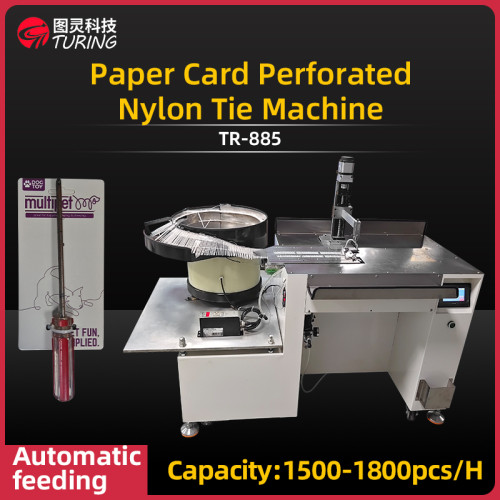 TR-885 desktop nylon cable tie tying machine for paper card can customize inserting hole as your product