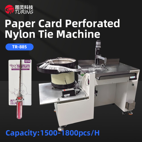 TR-885 desktop nylon cable tie tying machine for paper card can customize inserting hole as your product