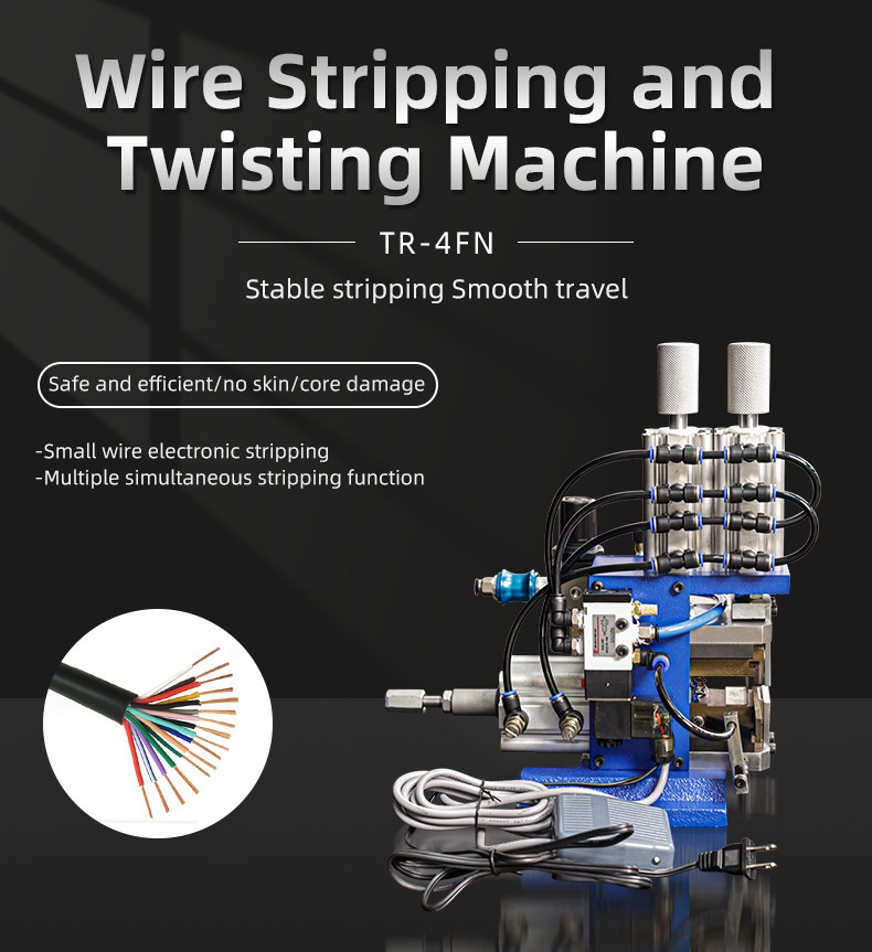 TR-4F Turing Semi-auto Pneumatic Cable Stripping Machine