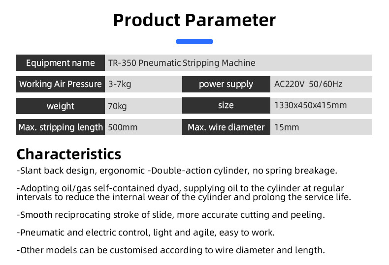 TR-315 Semi-auto Pneumatic Multi-cores Wire Stripping Machine