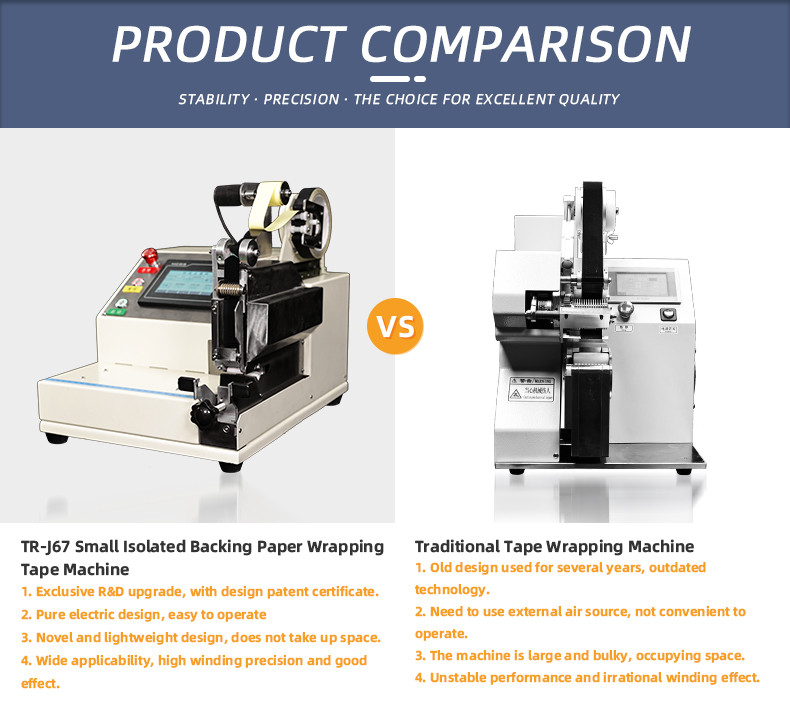 TR-J5 semi-automatic 85mm wide point tape wrapping machine