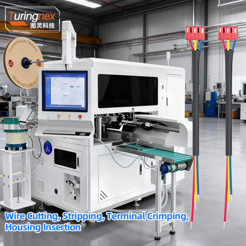TR-CK02 Fully Automatic Single-Head Terminal Crimping, Housing Insertion and Sleeve Threading Machine