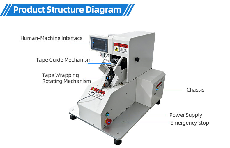 TR-J5 semi-automatic 85mm wide point tape wrapping machine