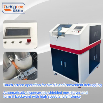 TR-035D Shielded Mesh Brushing, Turning & Cutting Machine