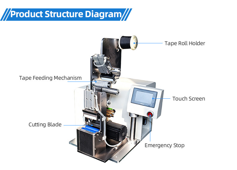 TR-J5 semi-automatic 85mm wide point tape wrapping machine