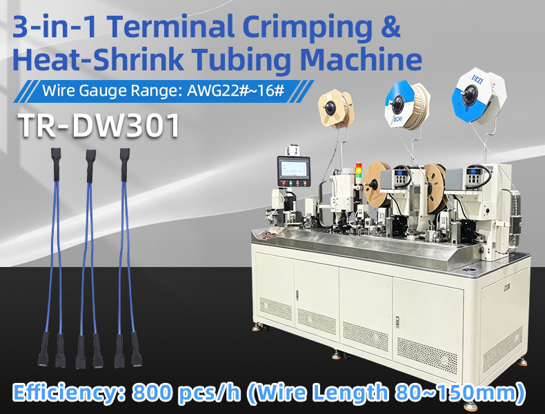 TR-3001 double-head 4T heat shrinkable tube terminal machine