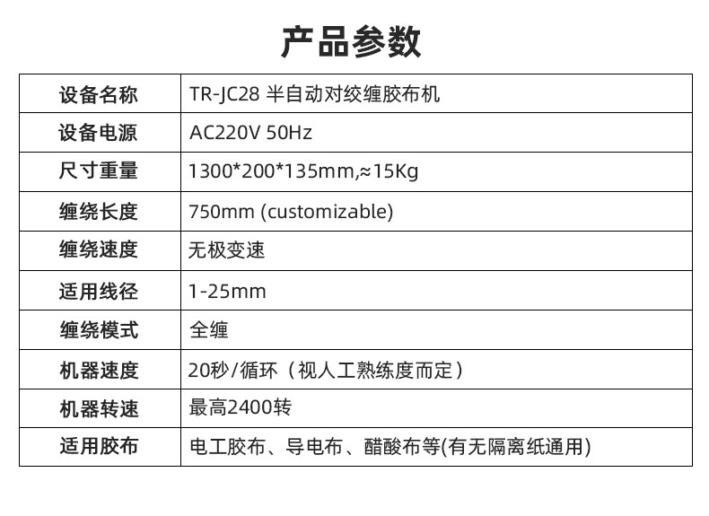 对绞缠胶布机