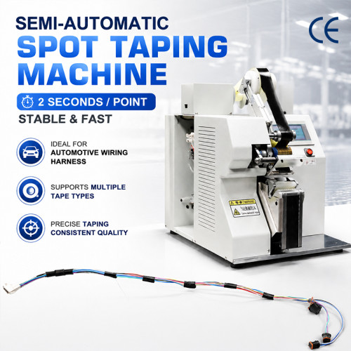 TR-303D Wire Cable Semi-auto Tape Wrapping Machine With Bottom Paper