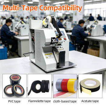 TR-303D Wire Cable Semi-auto Tape Wrapping Machine With Bottom Paper