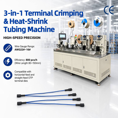 TR-DW301 Three-in-One Terminal Crimping & Heat-Shrink Tubing Machine