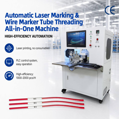 TR-500ST automatic all-in-one laser printing number tube heat shrinkable baking  machine