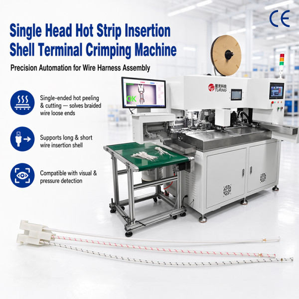 TR-DX01 Fully automatic single head hot stripping and plugging plastic shell terminal crimping machine