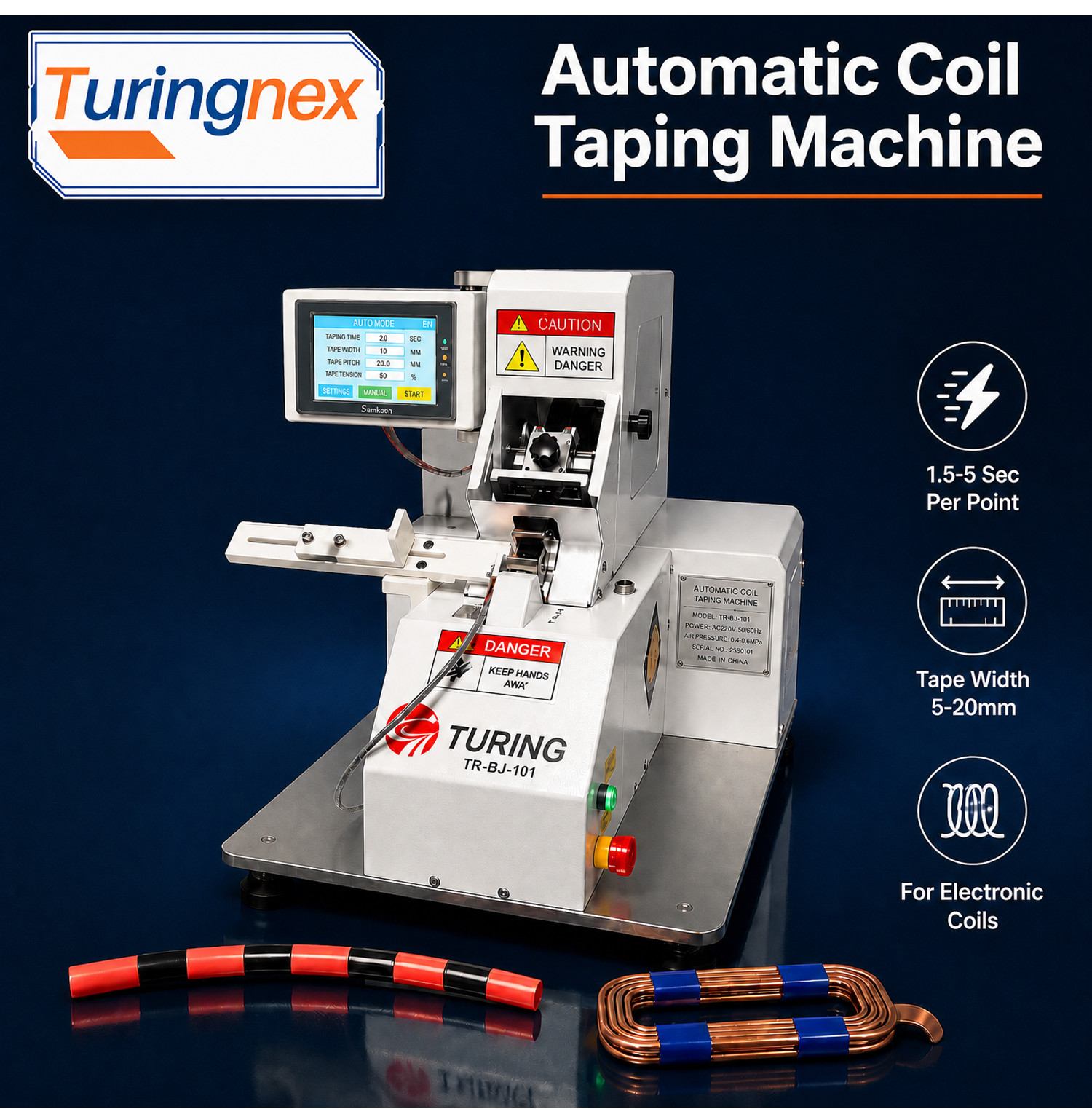 TR-J5 semi-automatic 85mm wide point tape wrapping machine