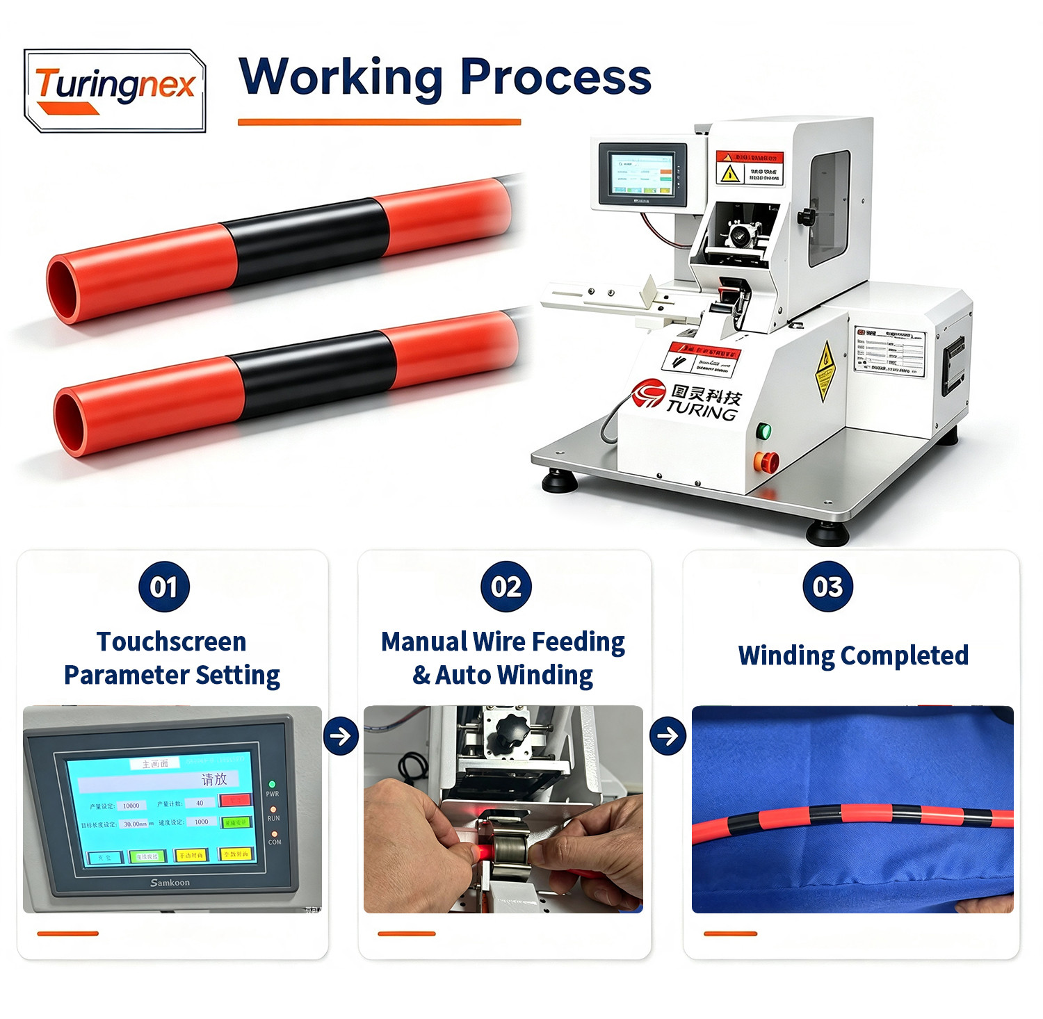 TR-J5 semi-automatic 85mm wide point tape wrapping machine