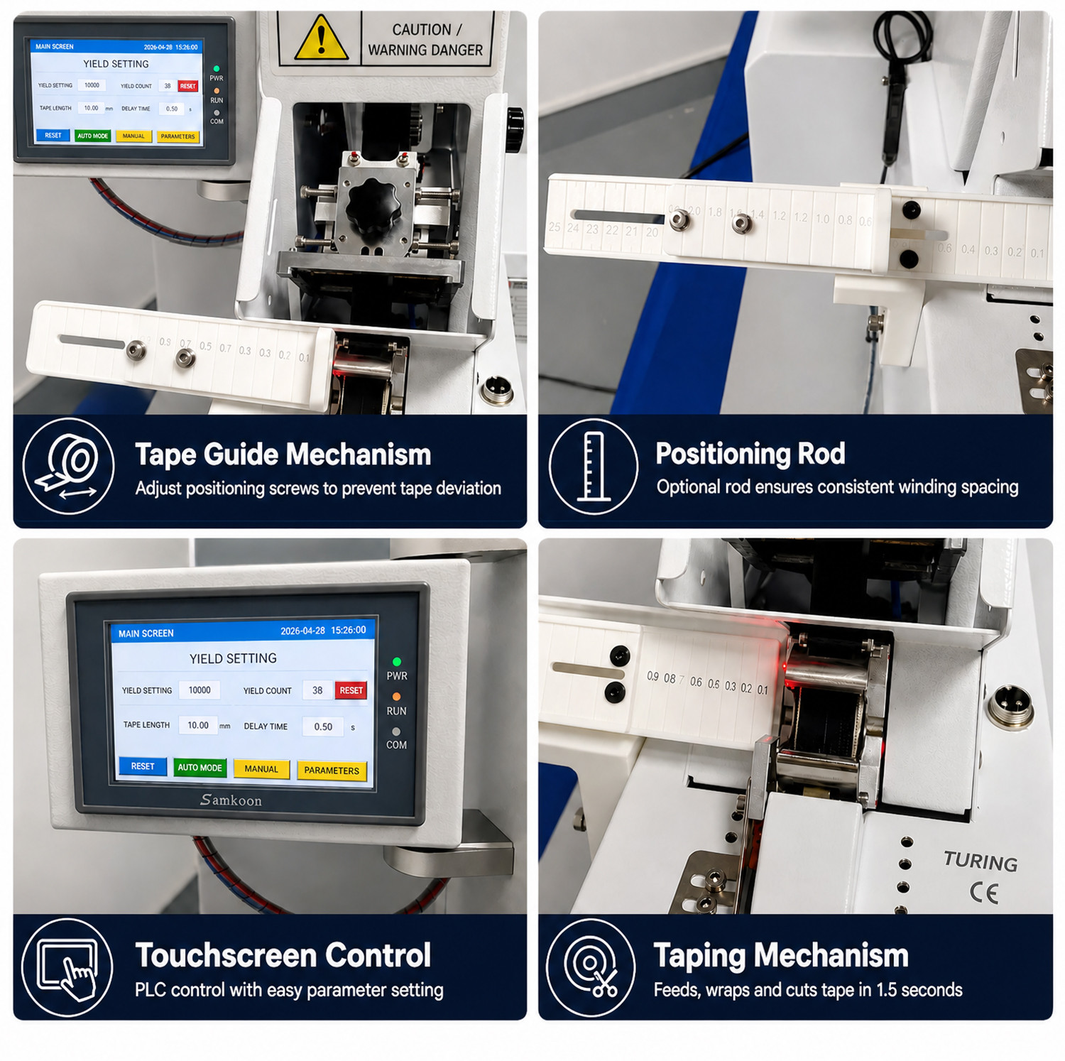 TR-J5 semi-automatic 85mm wide point tape wrapping machine