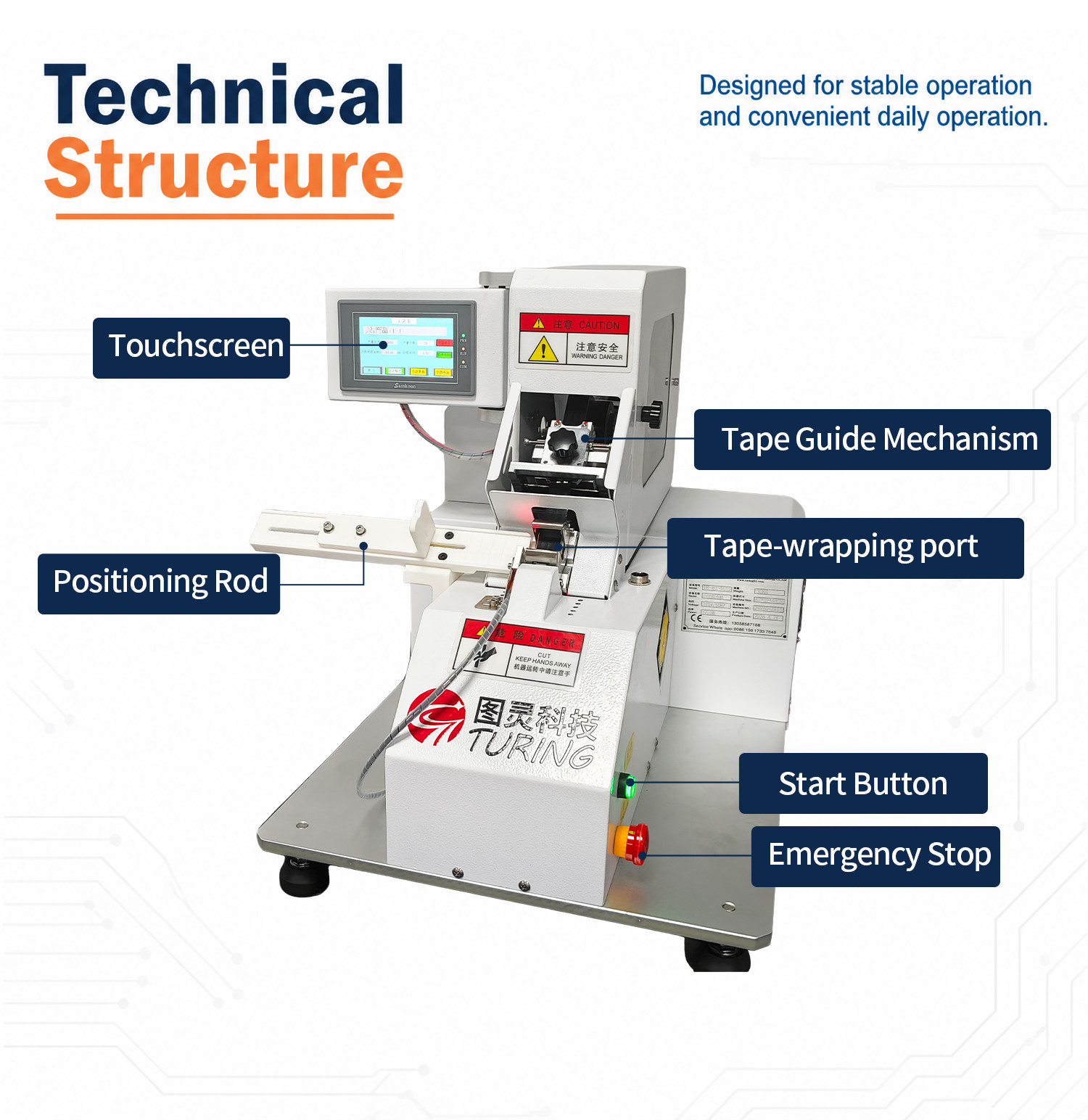 TR-J5 semi-automatic 85mm wide point tape wrapping machine