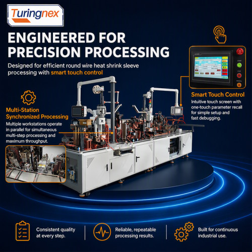 TR-M9 Auto Double-End Crimping Machine for Round Sheathed Wire with Heat Shrink Tube & Housing Insertion