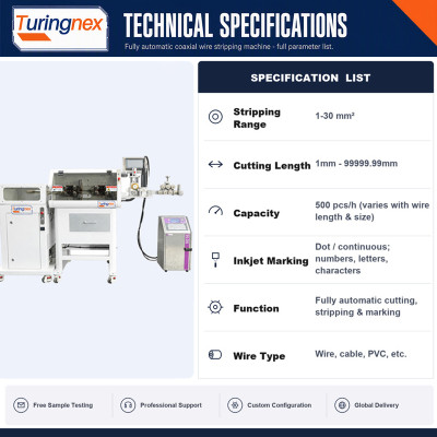 TR-8030YJP 30mm² Computer‑Controlled Wire Stripping  Machine with Marking Function