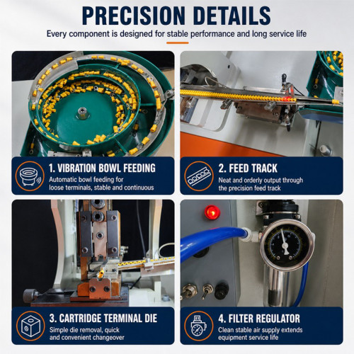 TR-1604 Vibration Plate Bulk Terminal Crimping Machine