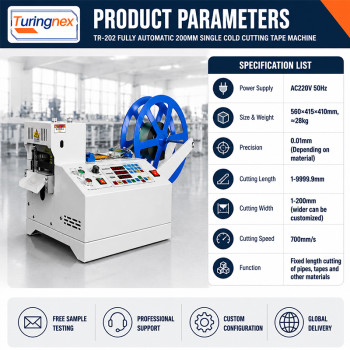 TR-202 200mm Single Cold Tape Cutting Machine