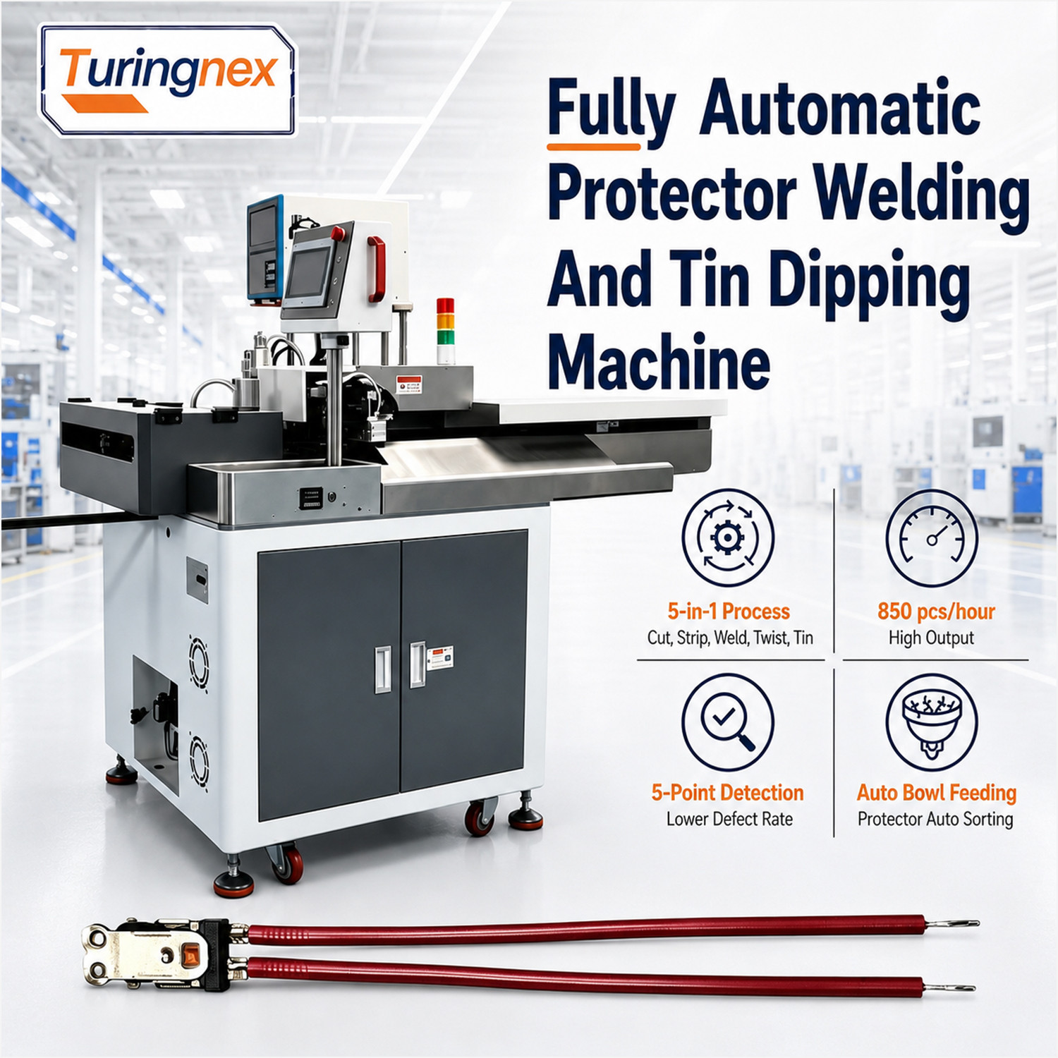 TR-388DZ Fully automatic double-head crimping enadouble-head inserting shellsingle-head threading hydrant machine