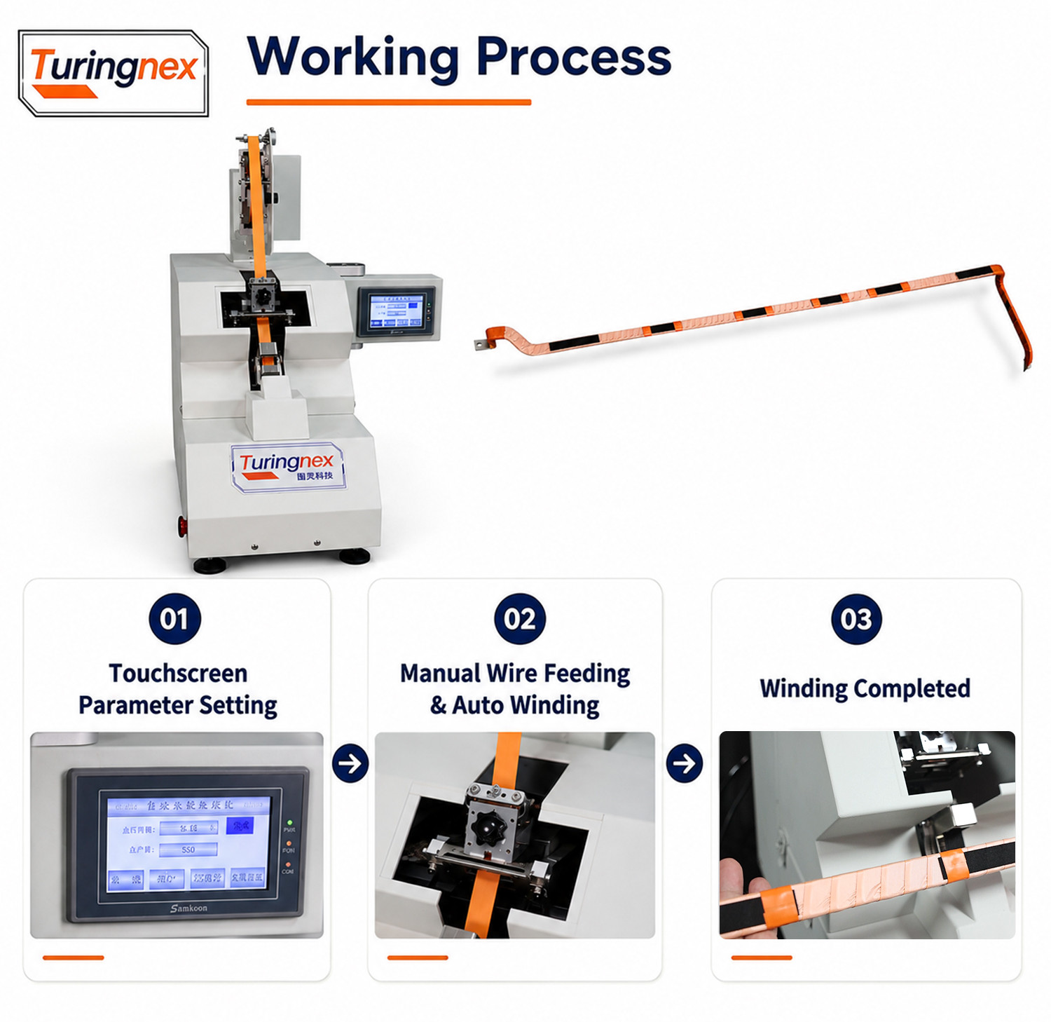 TR-J5 semi-automatic 85mm wide point tape wrapping machine