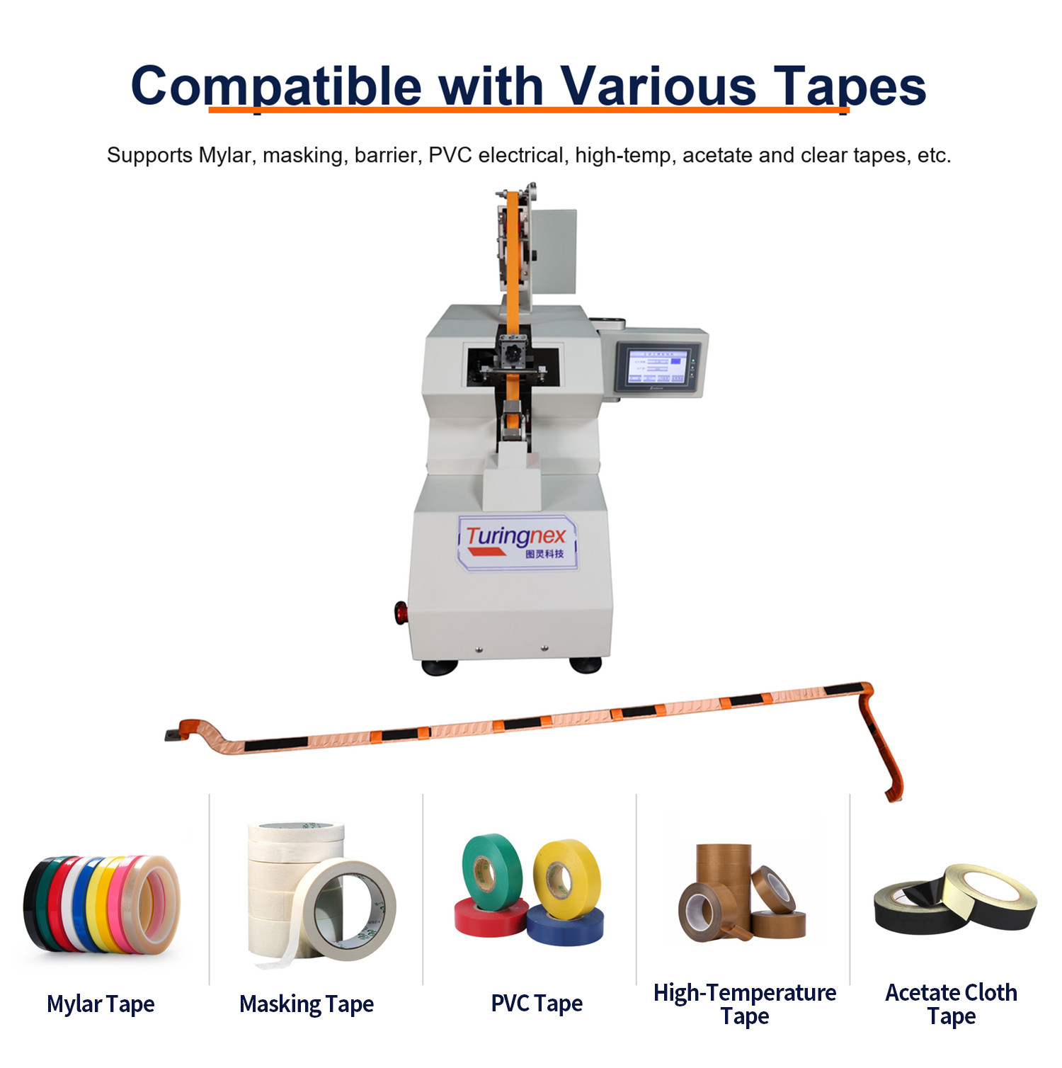 TR-J5 semi-automatic 85mm wide point tape wrapping machine