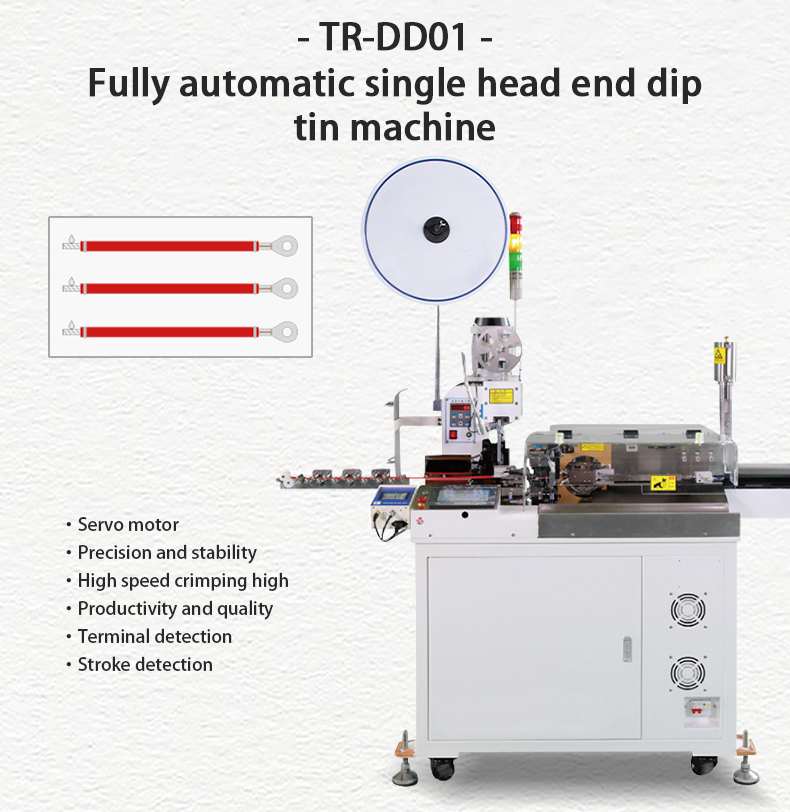 TR-DD01 Fully Automatic High-speed Cable Single-head Crimping Machine and Tin Dipping Machine