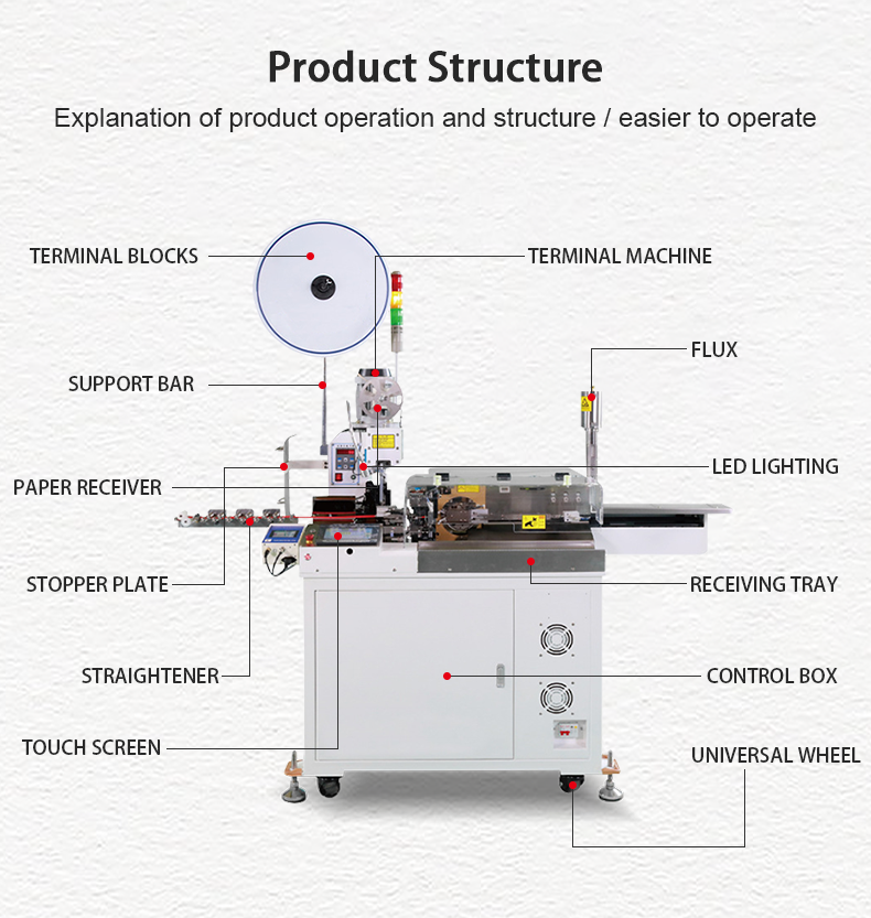 TR-DD01 Fully Automatic High-speed Cable Single-head Crimping Machine and Tin Dipping Machine