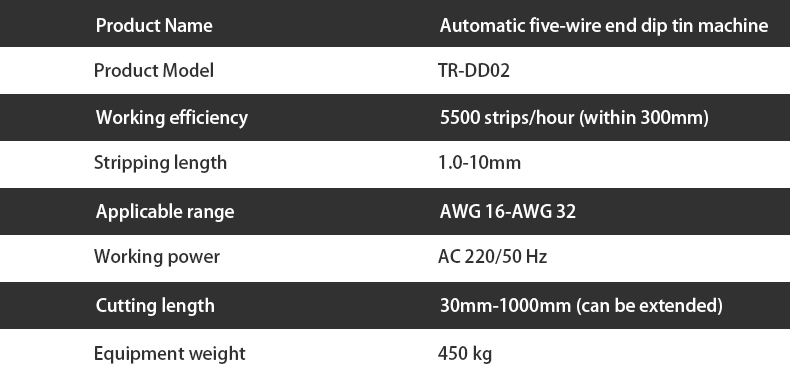 TR-DD02 Fully automatic five wire end terminal crimping  tin dipping machine