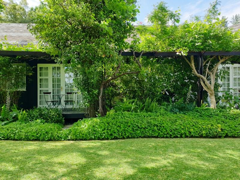 Geothermal heat pump for a modern house with lawn