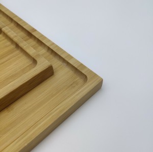 Solid And Reusable Bamboo Tray | Rectangle Bamboo Butler Serving Tray with Handle Serving Tray Bamboo Tray with Handles Great for Breakfast Trays Tea Tray Or Any Food Tray Good for Parties or Bed Tray