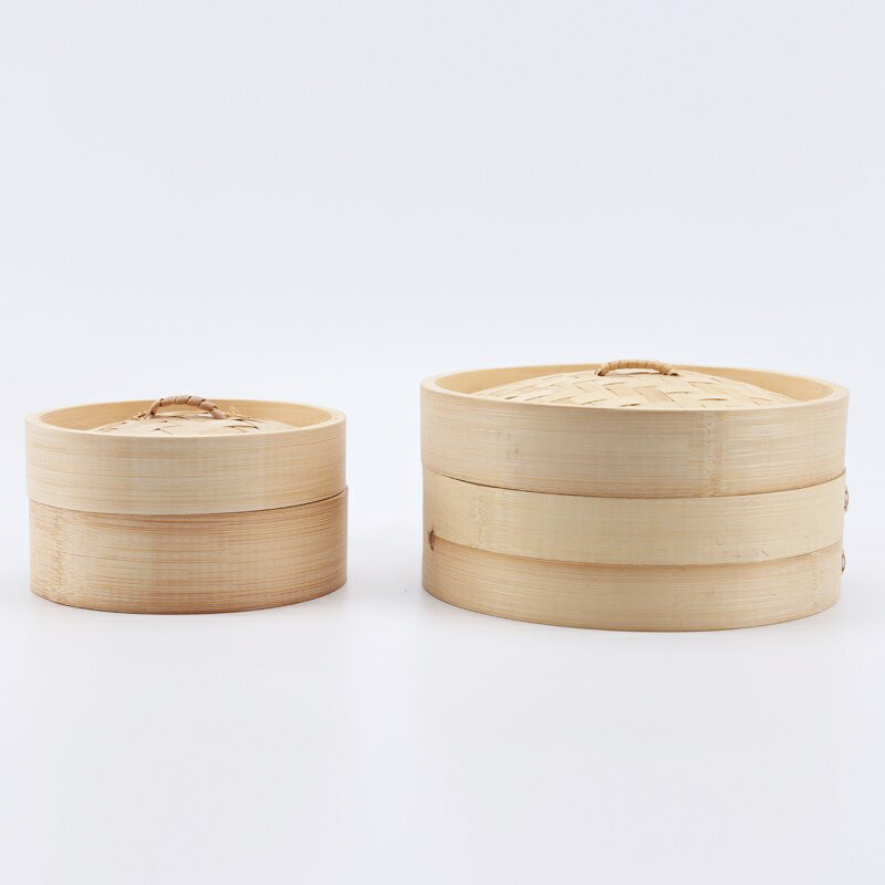Natural And EcoFriendly Bamboo Steamer utensils 2Tiers Chinese Food Steamers, Natural
