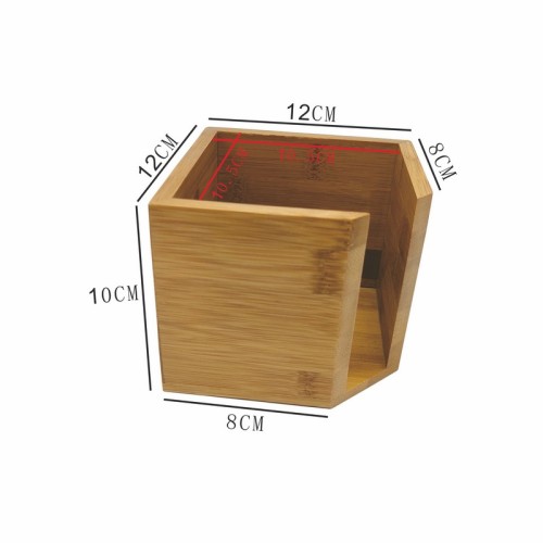 方便和现代的竹制纸巾盒|环保拉式立方体分配器-浴室，办公桌和汽车的装饰架/整理器
