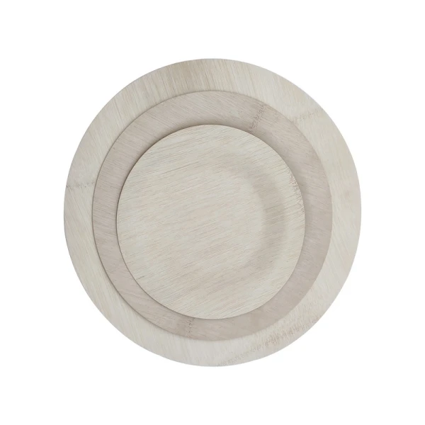 Natural And Disposable Bamboo Veneer Plate Eco-Friendly Plates - Elegant, Compostable and Biodegradable