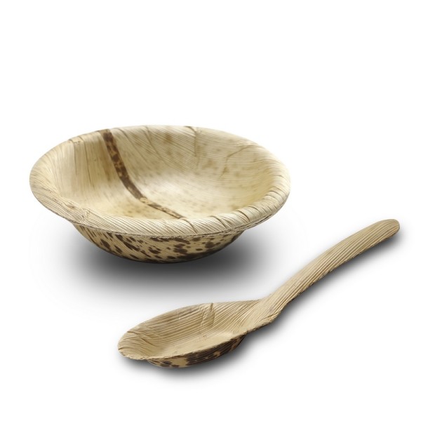 Disposable Bamboo Leaf bowl |Bamboo Leaf spoon | dishware | compostable | Eco-Friendly | Wholesale and Custom