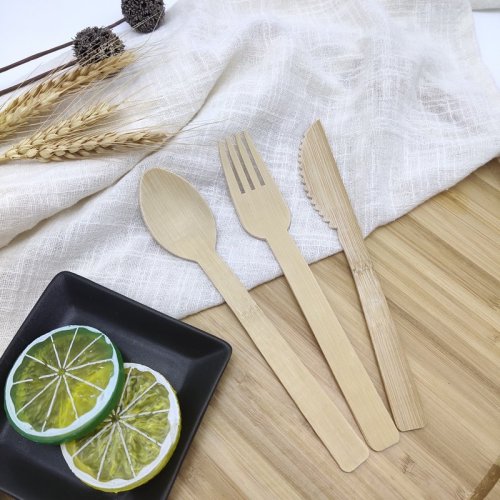 Natural Bamboo Fork, Knife And Spoon Set|Dessert Tableware|Eco-friendly Tableware Set| Degradable Product|Customizable Logo