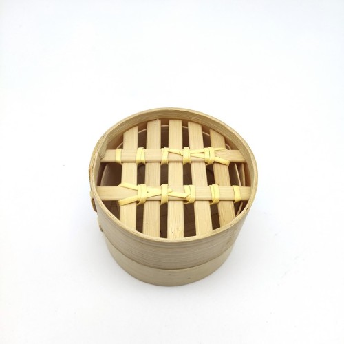 Mini Bamboo Steamer|Natural And Eco-Friendly  | utensils | 2-Tiers Chinese Food Steamers, Natural Bamboo Steam Basket, Great for dumplings, vegetables, chicken, fish, Dim Sum