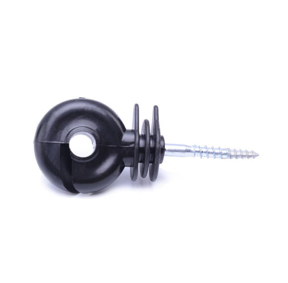 Aislador atornillado del aislador eléctrico negro de la cerca, aislador del poste de madera del poste del anillo de la cerca