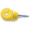 Electric Fence Insulator, Ring Insulator with Knurled Steel, Screw-in Insulator for Wood Post, Yellow